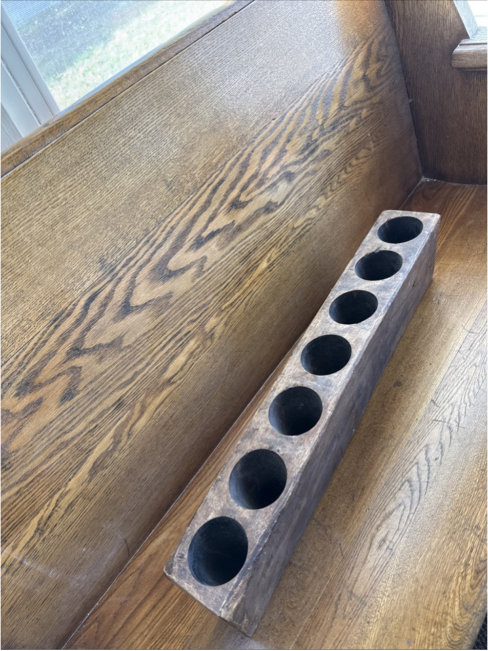 Large 8 hole Sugar Mold-Old Mexican-Rustic-Primitive-Wooden Candleholder-vintage